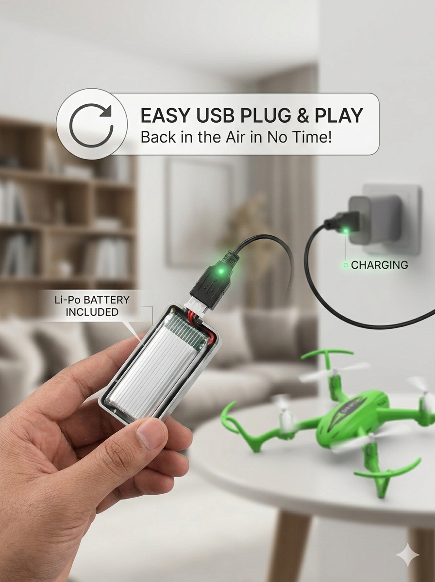 Compact Drone - NO CAMERA Small Drone with 3 Modes of flying Small Drone for Kids RC Drone for Kids Remote Control Drone I Pack of 1 Set I